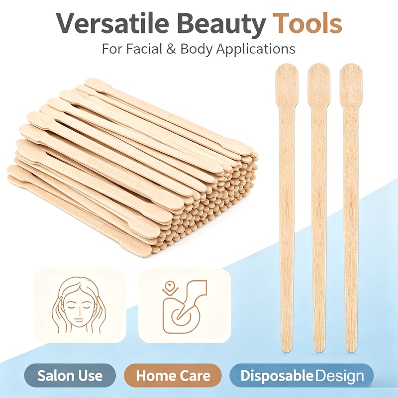 100PCS Depilation Spatula Waxi - Hair Wax Stick 评论和价格
