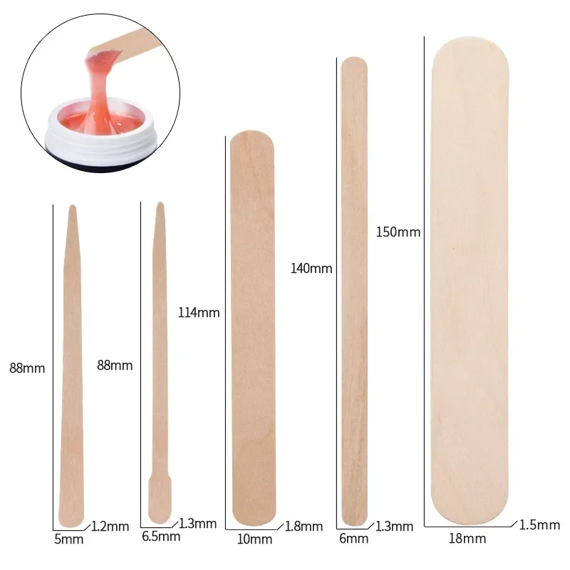 100 Pieces Beauty Spatulas Log - Hair Wax Stick 评论和价格