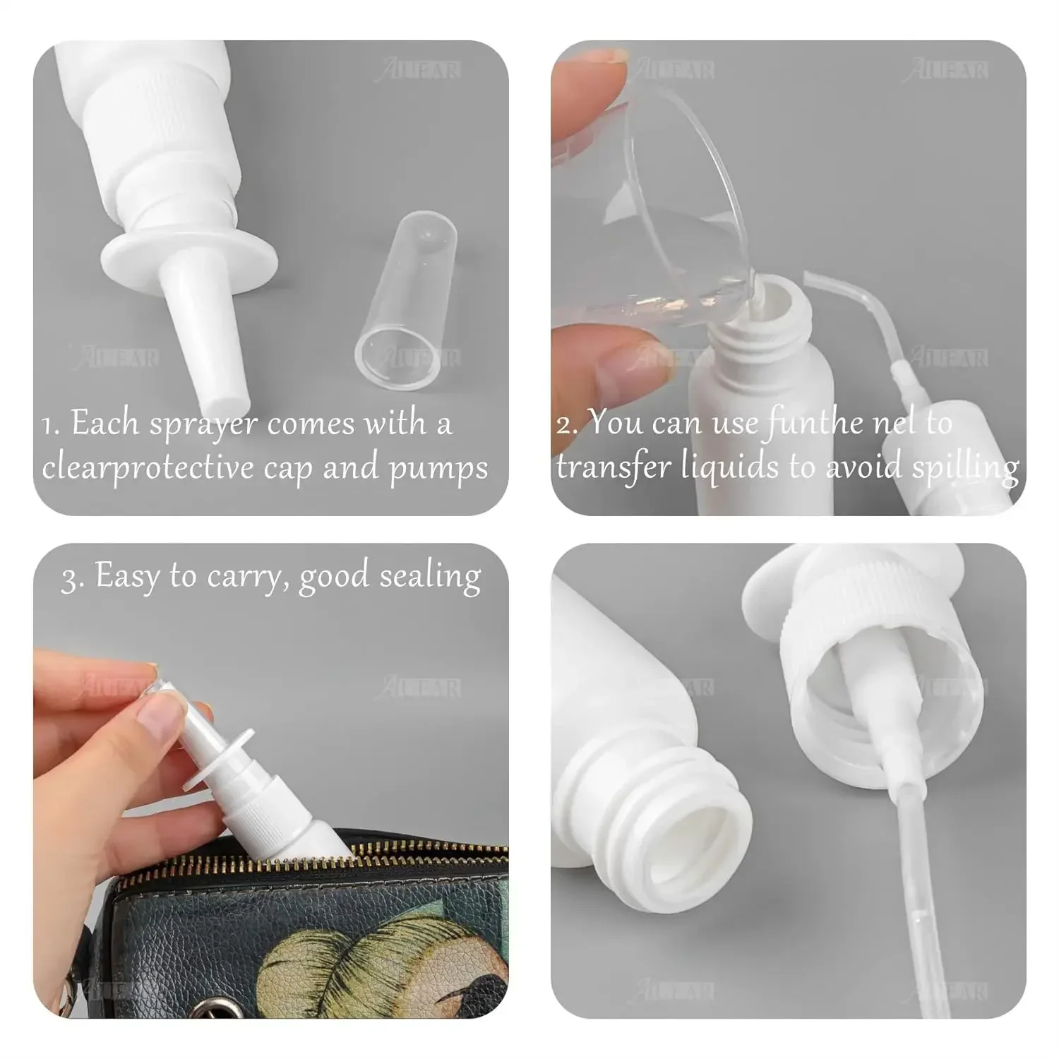 5PCS 10ml-60ml Empty Nasal Spr - Cologne Spray Bottle 评论和价格