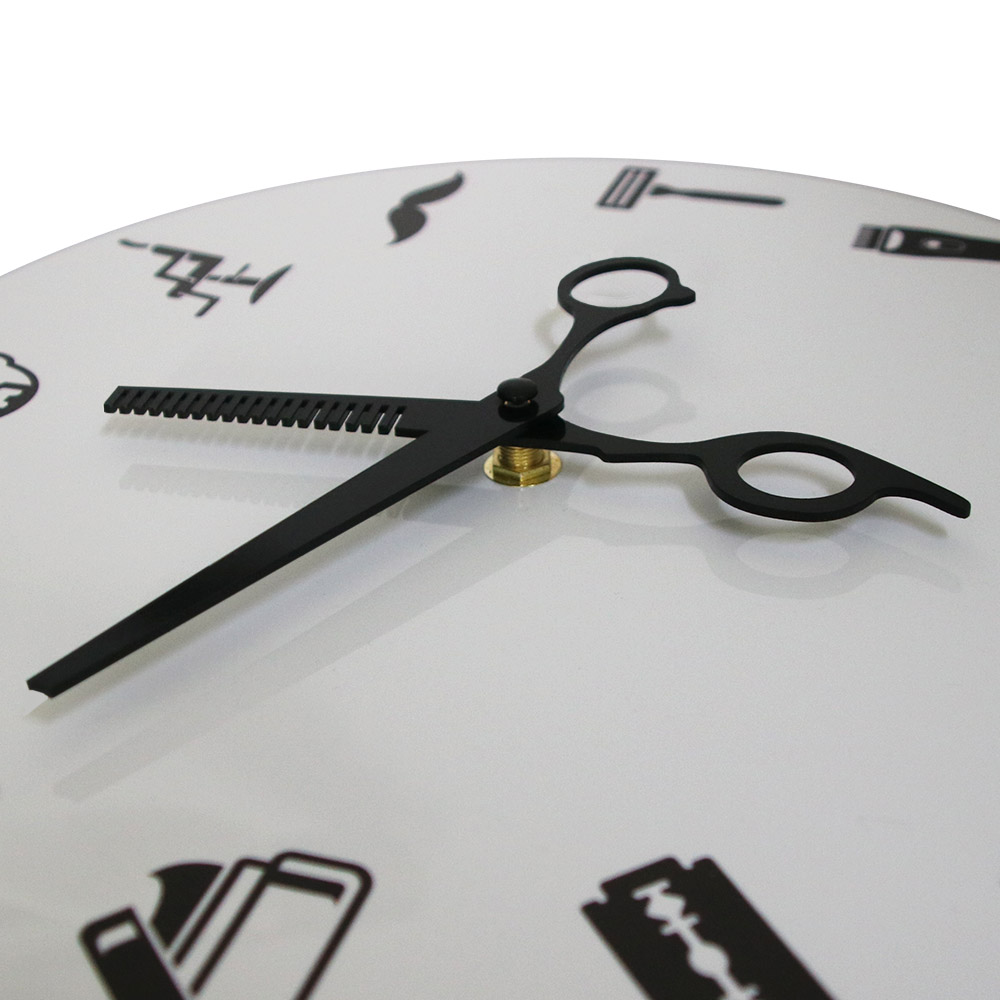 Barber Shop Wall Clock with Sc - Men'S Grooming Studio 评论和价格