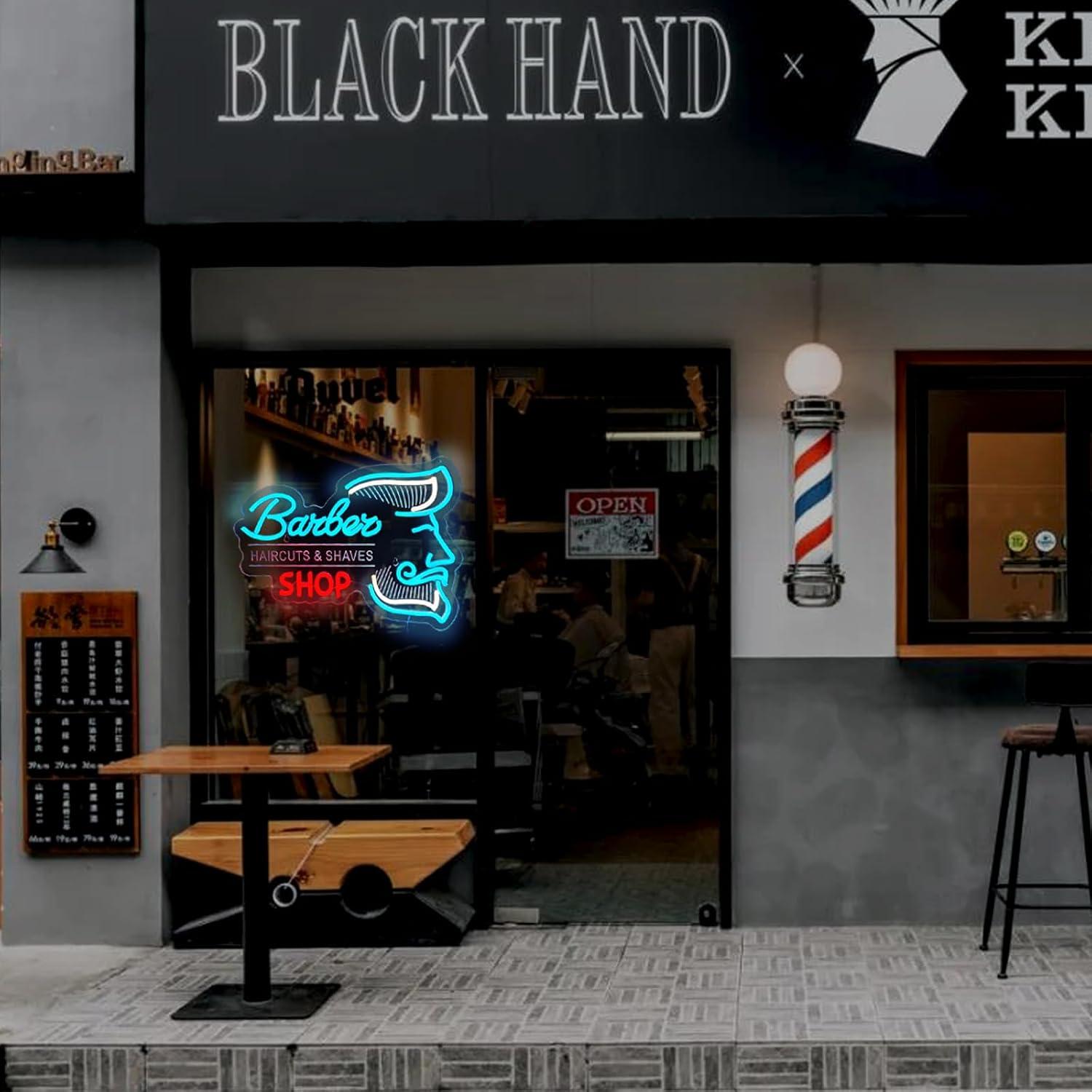 Barber Shop Neon Sign USB Dimm - Men'S Grooming Store 评论和价格