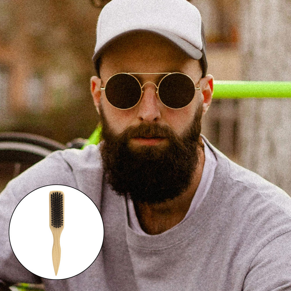 Men Small Soft Beard Brush Woo - Men'S Grooming Tool 评论和价格